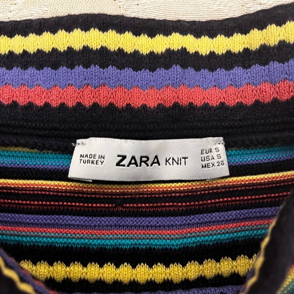 Zara Knit Multicolor Striped Pencil Mini Skirt - Picture 2 of 2